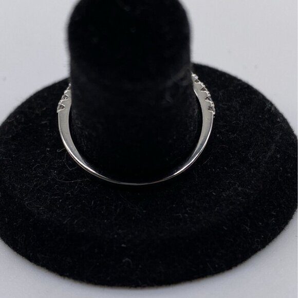 CZ Wedding Band Women 925 Sterling Silver Half Eternity Stackable Ring Size 8 - Picture 6 of 7
